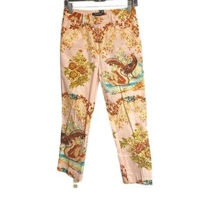 Etcetera pink print cropped pant size 2